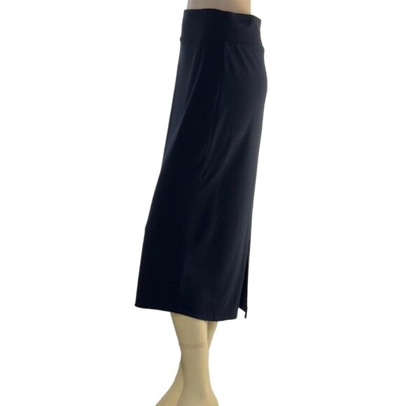 FREE PEOPLE Women's Skirt Black Knit Straight Column Bodycon Midi Pull-on Size M - Picture 9 of 11